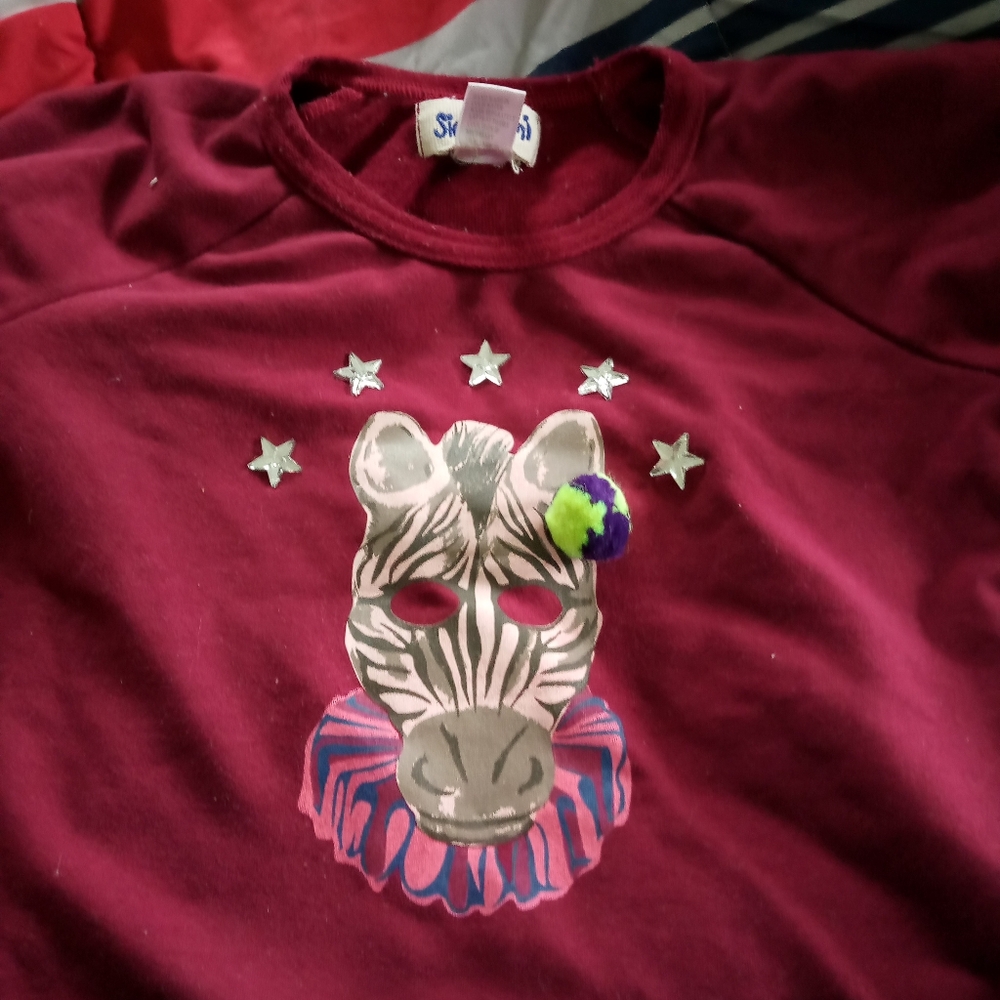 Stylish Kids Maroon Zebra Shirt by Staccato